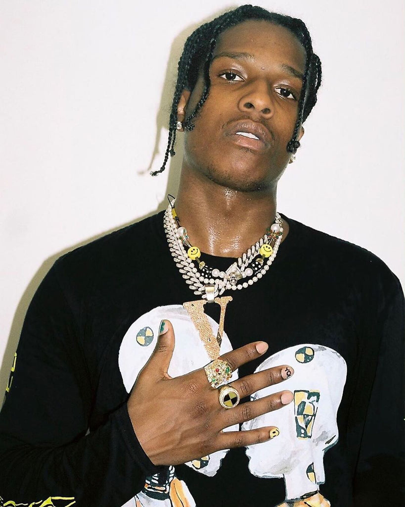 asap rocky jewelry pearl necklace dice skull chain choker playboi carti vlone