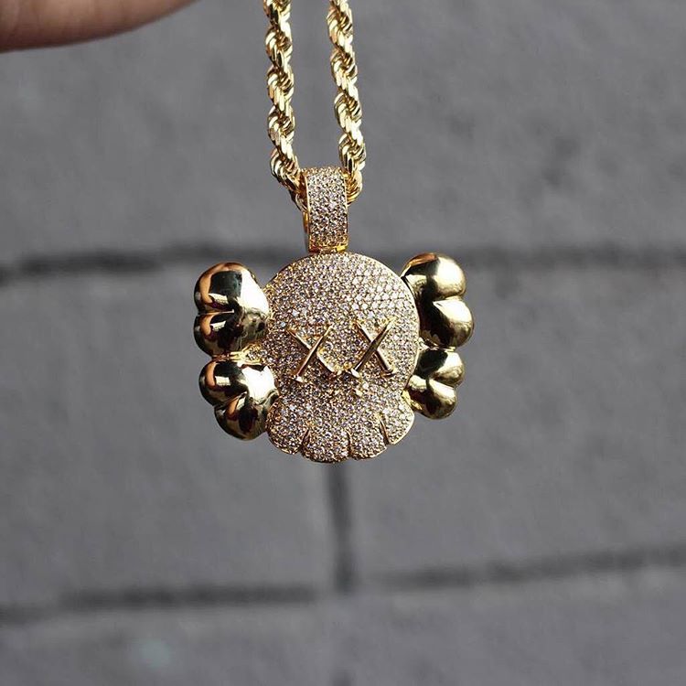 KAWS necklace pendant chain ifandco diamond