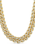 Hip Hop Jewelry 14K Gold Silver Plated Iced out CZ Big Dog Miami Baguette Cuban Chain Necklace for Men