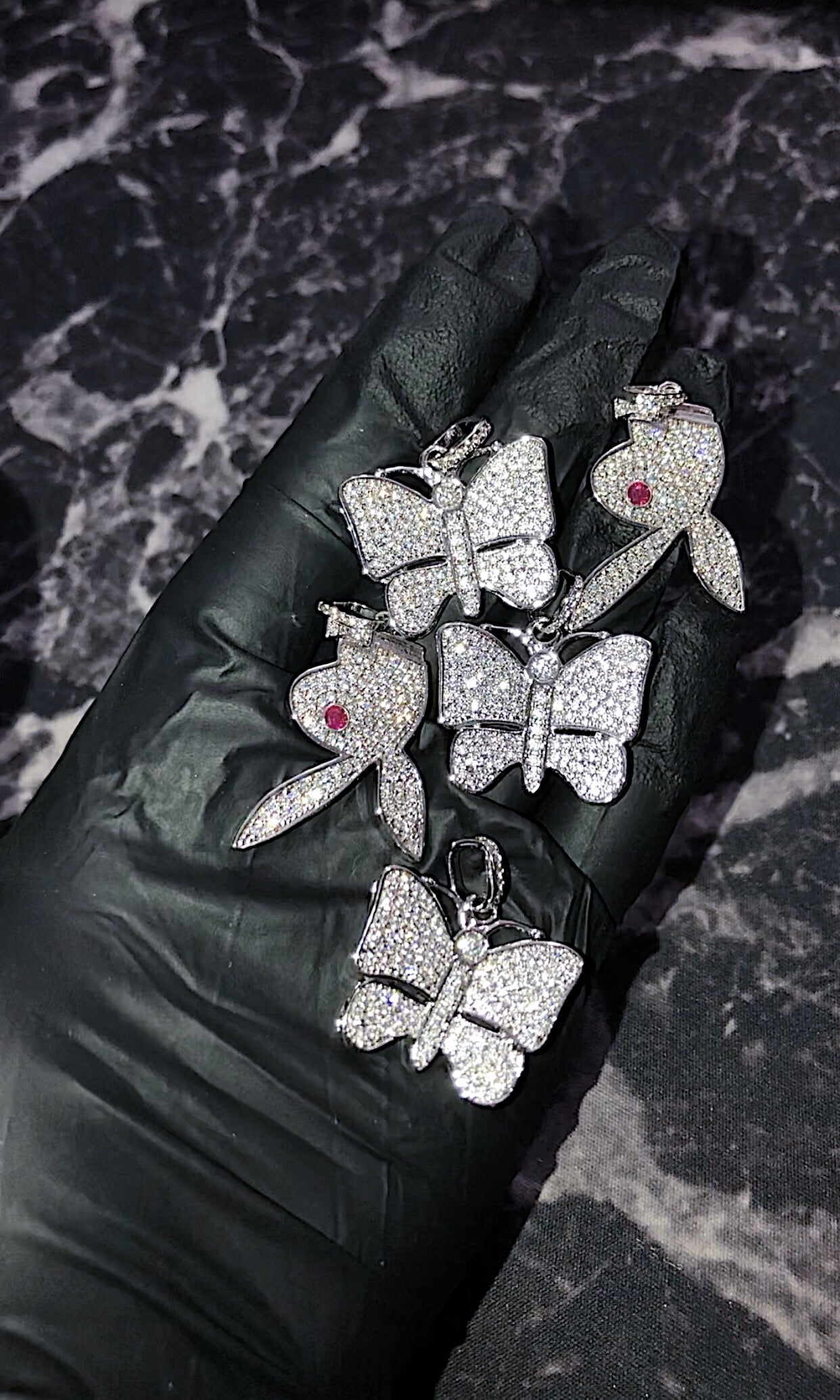 Upside down bunny pendant necklace chain as seen on Playboi Carti