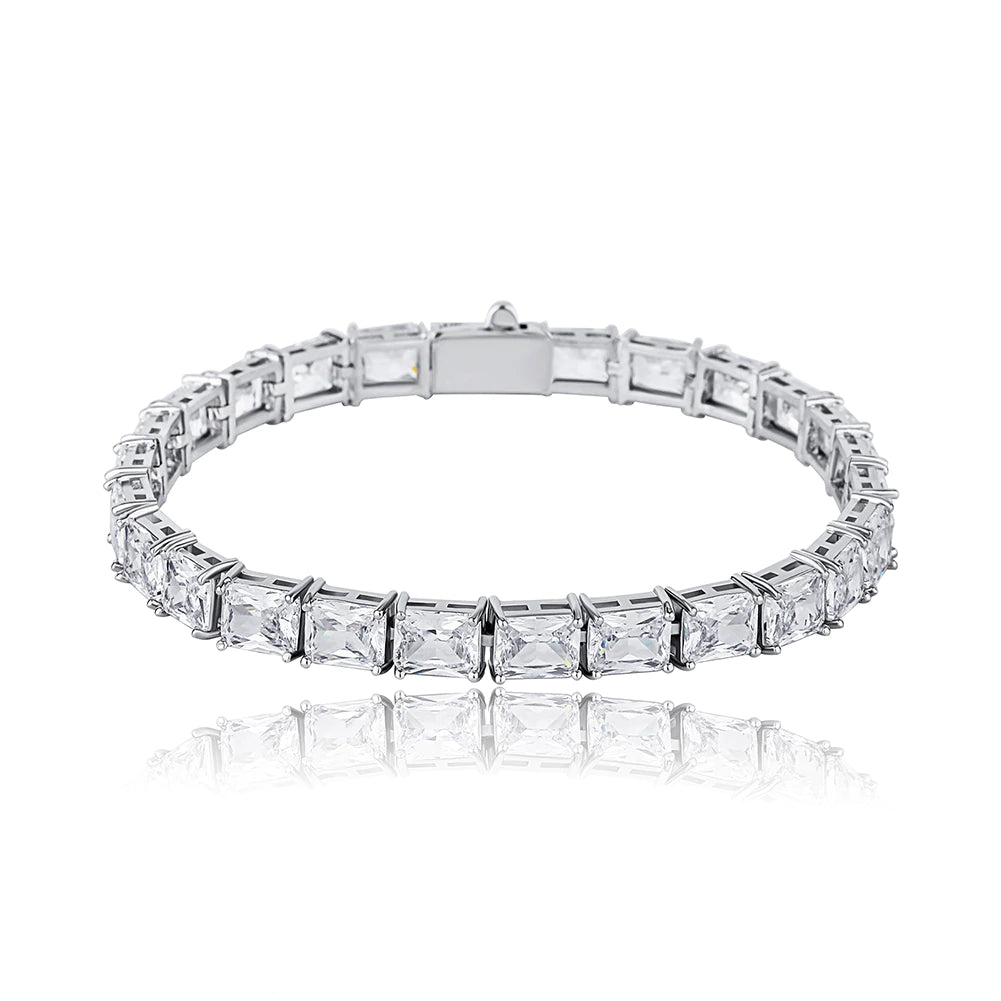 rectangle radiant cut diamond tennis link bracelet chain diamond white gold travis rapper hip hop jewelery jewelers celebrity
