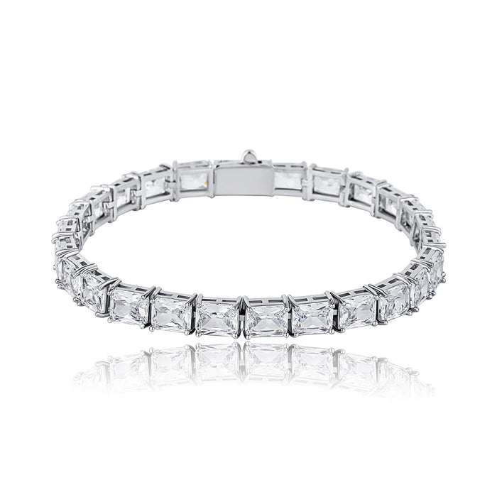 rectangle radiant cut diamond tennis link bracelet chain diamond white gold travis rapper hip hop jewelery jewelers celebrity