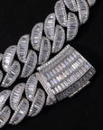 20mm baguette link necklacechain custom clasp white gold diamonds ifandco icebox asaprocky travis scott