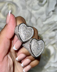 Fully iced 3D heart ring White Gold fashion nova shein coachella diamond ring hip hop jewelry rapper