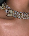 12mm miami cuban link butterfly choker diamond kylie jenner stormi playboi carti