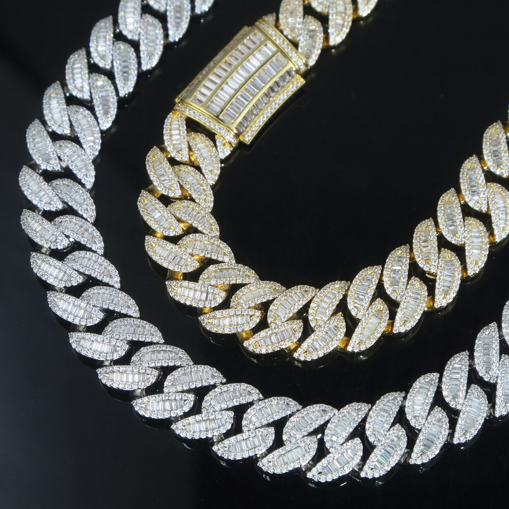 20mm baguette link necklacechain custom clasp white gold diamonds ifandco icebox asaprocky travis scott