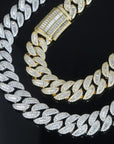 20mm baguette link necklacechain custom clasp white gold diamonds ifandco icebox asaprocky travis scott