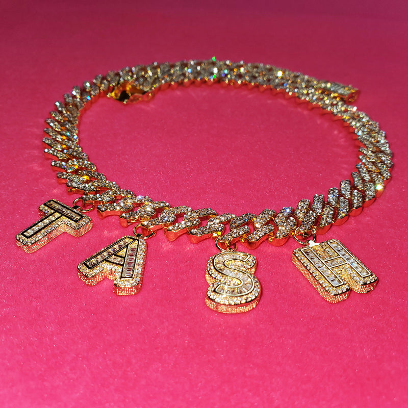 miami cuban links baguette custom a-z letter shopgld ifandco hip hop jewelery