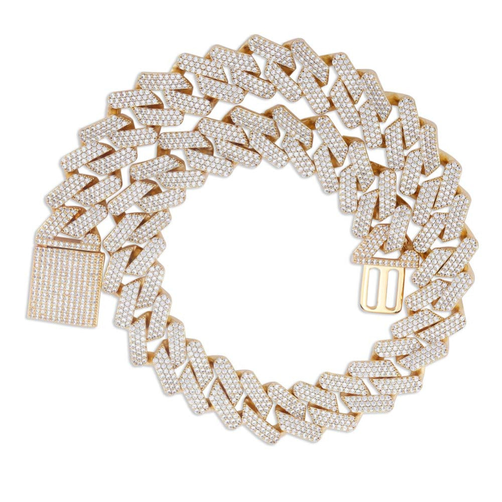 20mm curb cuban link three row highest quality gold diamond vvs ifandco icebox on lil uzi vert playvboi carti