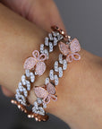 kylie jenner butterfly travis scott cuban links chain anklet bracelet diamond rich girls shopgld