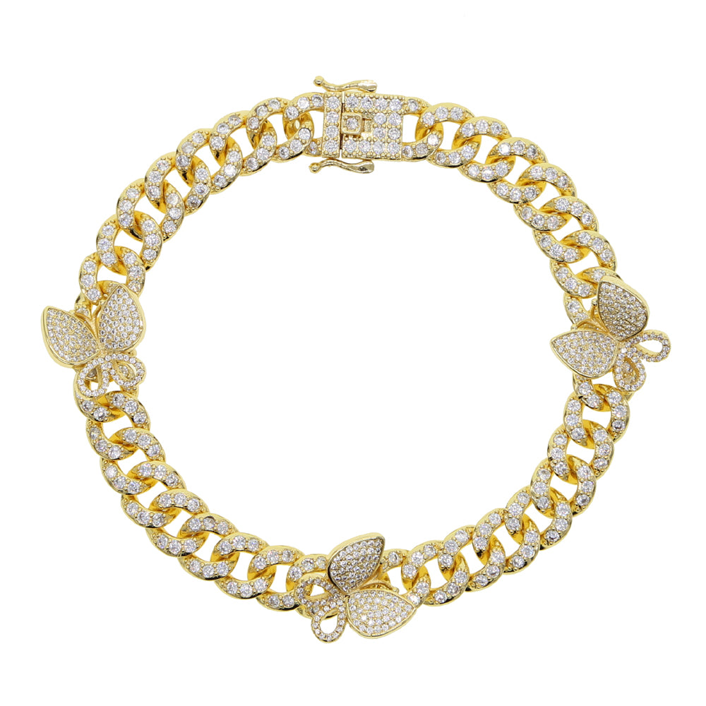 kylie jenner butterfly travis scott cuban links chain anklet bracelet diamond rich girls shopgld