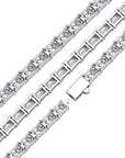 rectangle radiant cut diamond tennis link necklace chain diamond white gold travis rapper hip hop jewelery jewelers celebrity