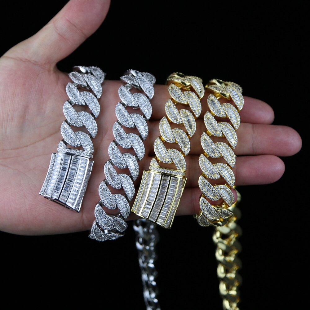 20mm baguette link necklacechain custom clasp white gold diamonds ifandco icebox asaprocky travis scott