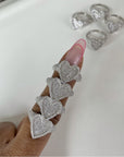 Fully iced 3D heart ring White Gold fashion nova shein coachella diamond ring hip hop jewelry rapper