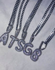 A-Z Small Bubble Letters Necklaces & Pendant Custom Name Charm Gold Silver Hip Hop Jewelry Cuban chain