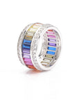 multicolored baguette diamond gemstone ring ifandco affordable hip hop jewelry