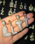 A-Z Small Bubble Letters Necklaces & Pendant Custom Name Charm Gold Silver Hip Hop Jewelry Cuban chain
