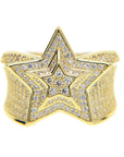 Migos star ring fully iced out 3D White gold SILVER men ring affordable jewelry