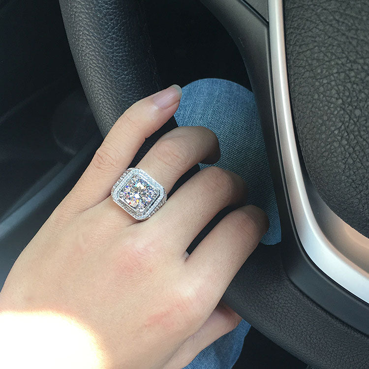fully iced out single stone micro pave set vvs diamond ring affordable hip hop jewelry