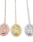 Virgin Mary Pendant Guadalupe Medallion Charm necklace chain vvs diamond ifandco