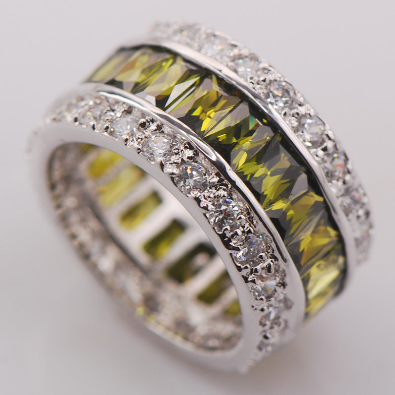 multicolored gemstone ring princess cut vvs affordable hip hop jewelry