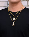 A-Z Small Bubble Letters Necklaces & Pendant Custom Name Charm For Gold Silver Hip Hop Jewelry Cuban chain
