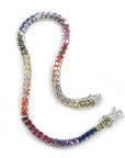 925-Sterling-Silver tennis link Bracelets With Cut Multi-color gemstone Bracelet Silver Jewelry affordable hip hop jewelry ifandco