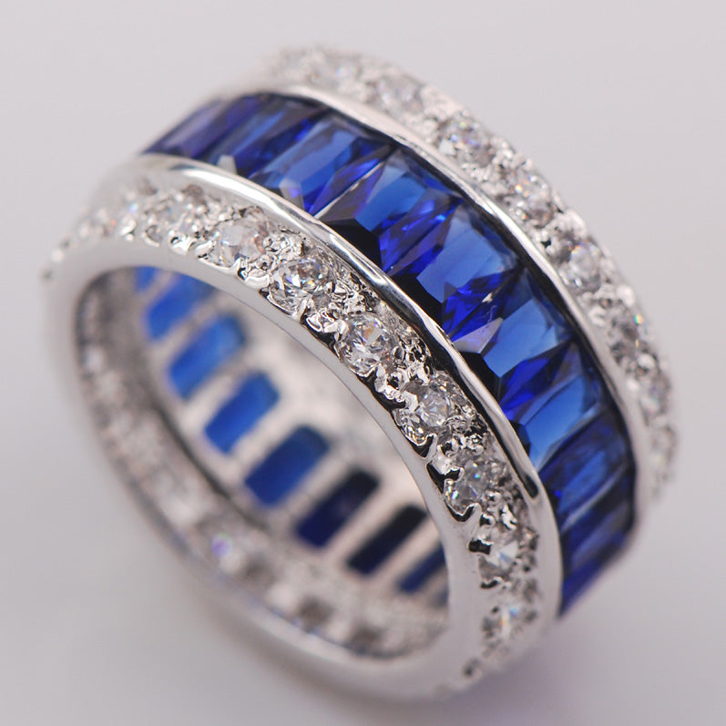 multicolored gemstone ring princess cut vvs affordable hip hop jewelry