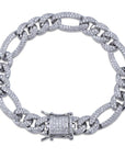 10mm Iced out Figaro chain Yellow gold cuban link chain bracelet necklace ifandco shopgld
