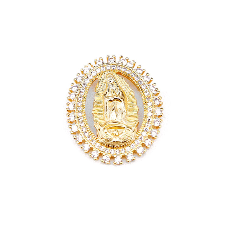 Virgin Mary Pendant Guadalupe Medallion Charm necklace chain vvs diamond ifandco