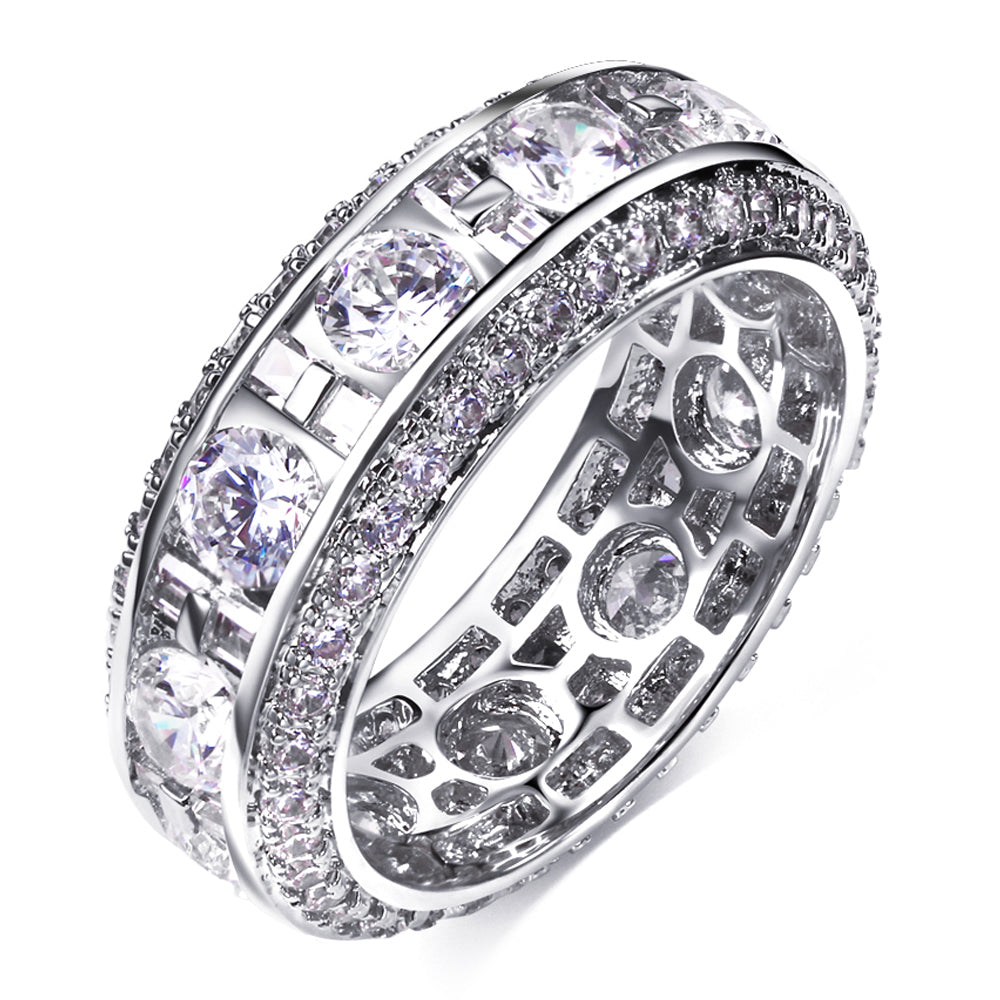 Three row Eternity Ring as seen on LIL UZI VERT affordable hip hop jewelry best price vvs