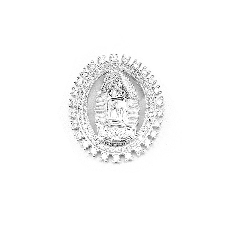 Virgin Mary Pendant Guadalupe Medallion Charm necklace chain vvs diamond ifandco