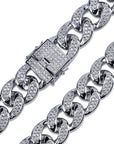Miami Cuban Chain 14mm 18mm tri-colored Necklace Chain For Men Gold Silver Color Iced Out Micro Pave Cubic Zircon Hip Hop Jewelry shopgld