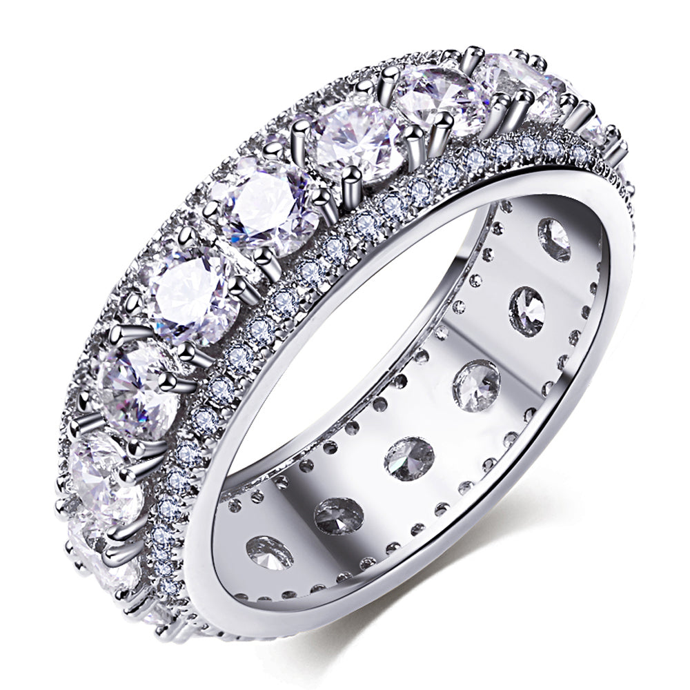 Three row Eternity Ring as seen on LIL UZI VERT affordable hip hop jewelry best price vvs
