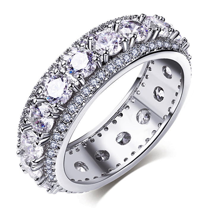 Three row Eternity Ring as seen on LIL UZI VERT affordable hip hop jewelry best price vvs