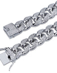 Miami Cuban Chain 14mm 18mm tri-colored Necklace Chain For Men Gold Silver Color Iced Out Micro Pave Cubic Zircon Hip Hop Jewelry shopgld
