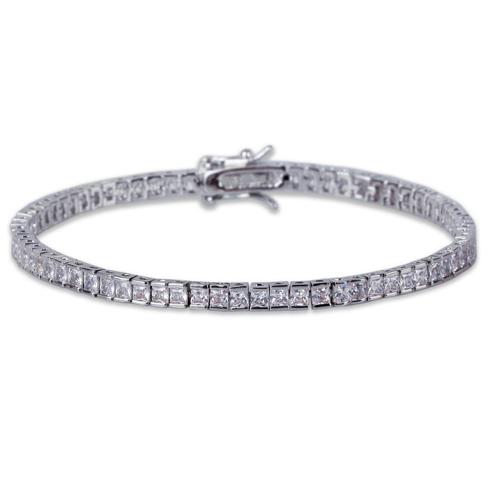 tennis link 4mm bracelet princess cut diamond chain bracelet shopgld 