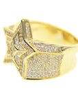 Migos star ring fully iced out 3D White gold SILVER men ring affordable jewelry