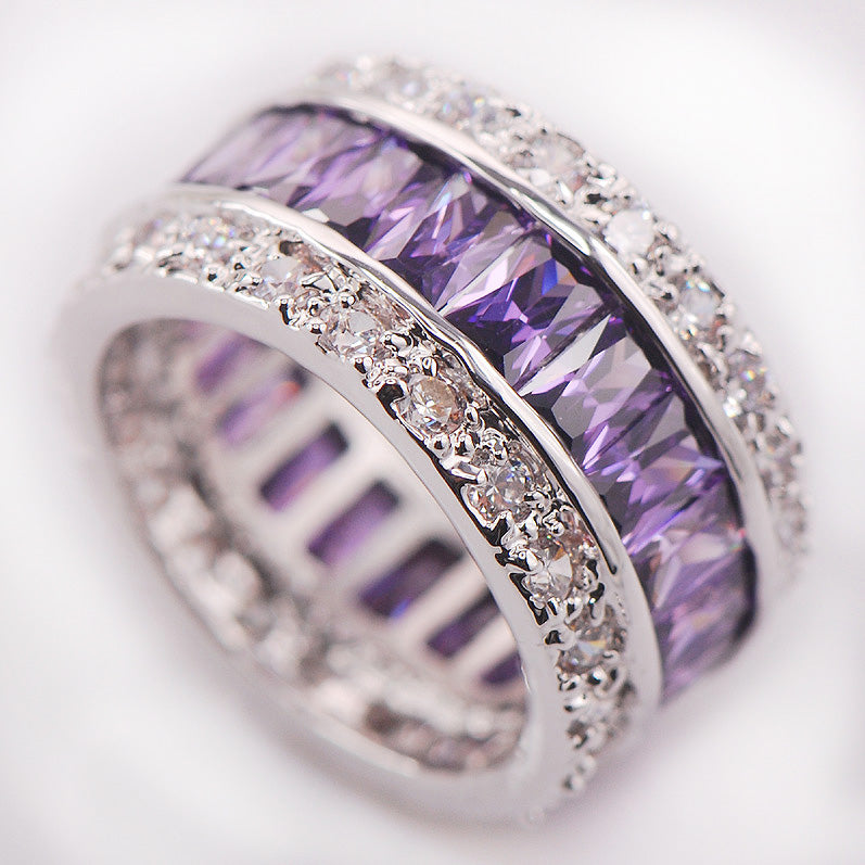 multicolored gemstone ring princess cut vvs affordable hip hop jewelry
