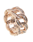 Baguette Miami Cuban link ring yellow gold silver ifandco vvs diamond affordable hip hop jewelry