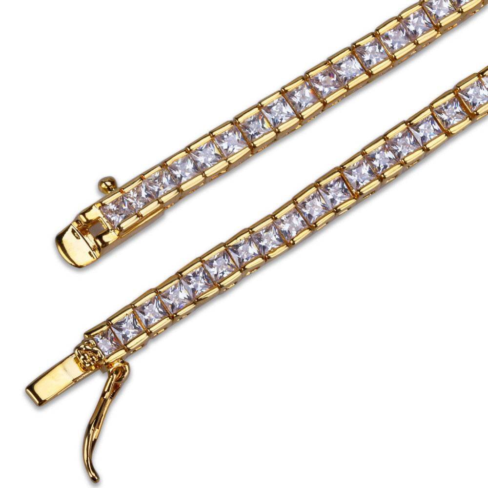 tennis link 4mm bracelet princess cut diamond chain bracelet shopgld 