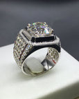 fully iced out single stone micro pave set vvs diamond ring affordable hip hop jewelry
