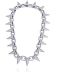 14k Spiked Choker Bike Chain LIL UZI VERT BENBALLER ifandco Fully Iced in White Diamonds