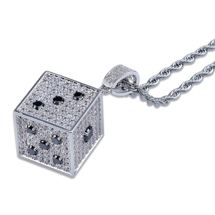 fully iced out dice diamond vvs pendant necklace chain jacob ifandco