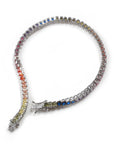 925-Sterling-Silver tennis link Bracelets With Cut Multi-color gemstone Bracelet Silver Jewelry affordable hip hop jewelry ifandco