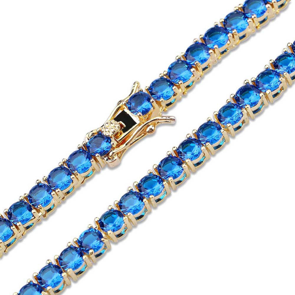 sapphire tennis link chain necklace bracelet vvs princess cut diamond shopgld yellow gold white gold