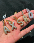 A-Z Small Bubble Letters Necklaces & Pendant Custom Name Charm Gold Silver Hip Hop Jewelry Cuban chain