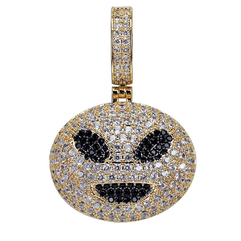 14K Gold Iced Alien Emoji pendant &amp; necklace with free matching chain included