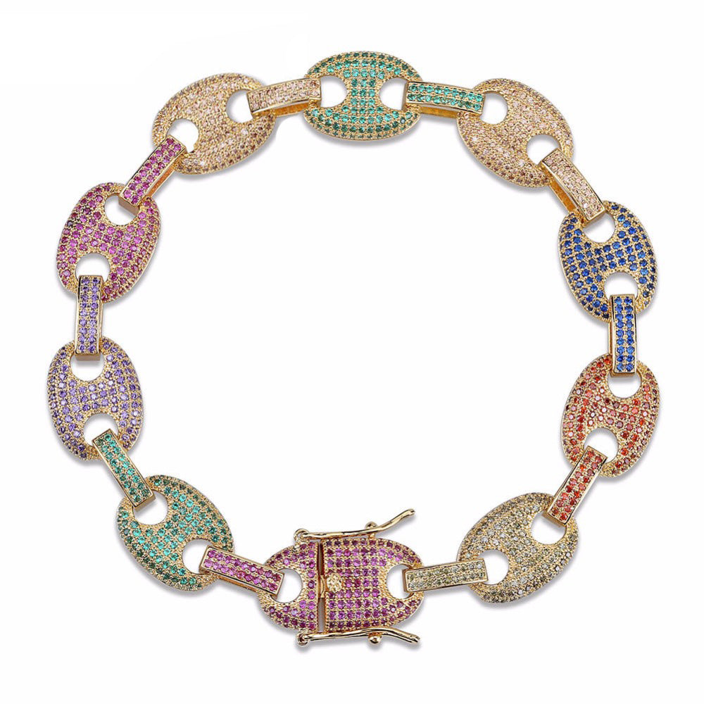 Gucci Rainbow Crystal Goldtone Metal LOVED Palm Cuff Bracelet  Yoogis  Closet