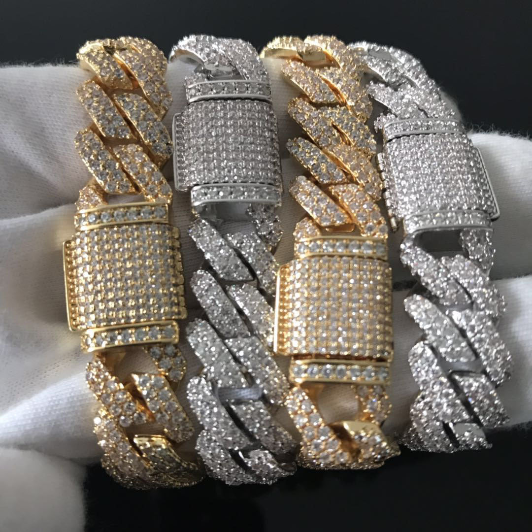 20mm curb cuban link three row highest quality gold diamond vvs ifandco icebox on lil uzi vert playvboi carti